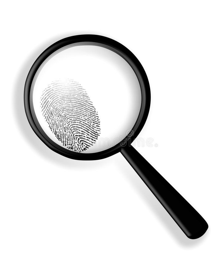 Fingerprint Magnifying Glass Stock Illustration – Illustration of clues, investigating: 4463306