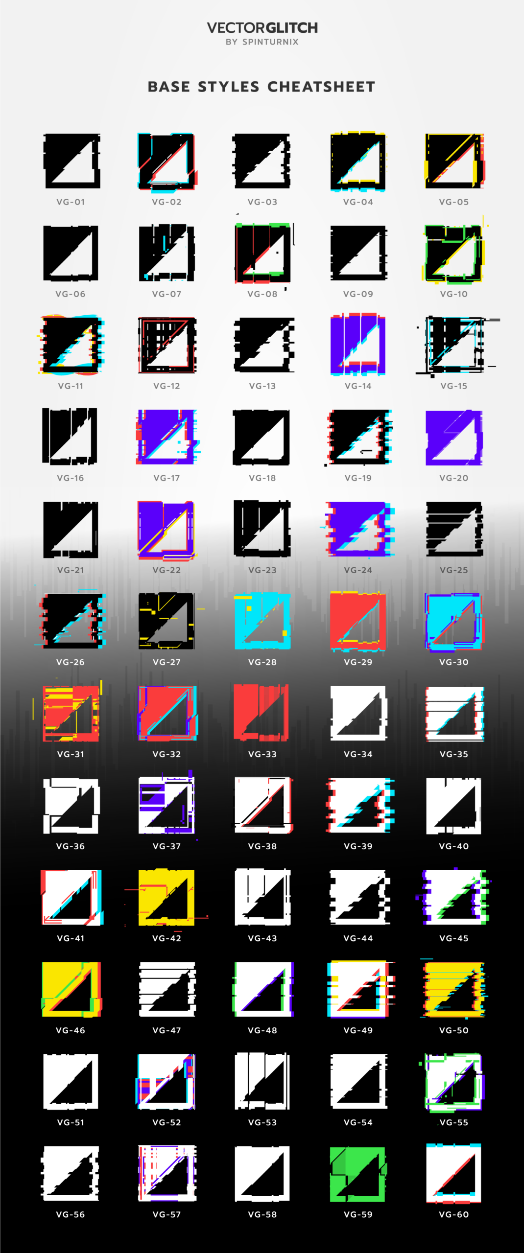 60 Vector Glitch Effects for Illustrator