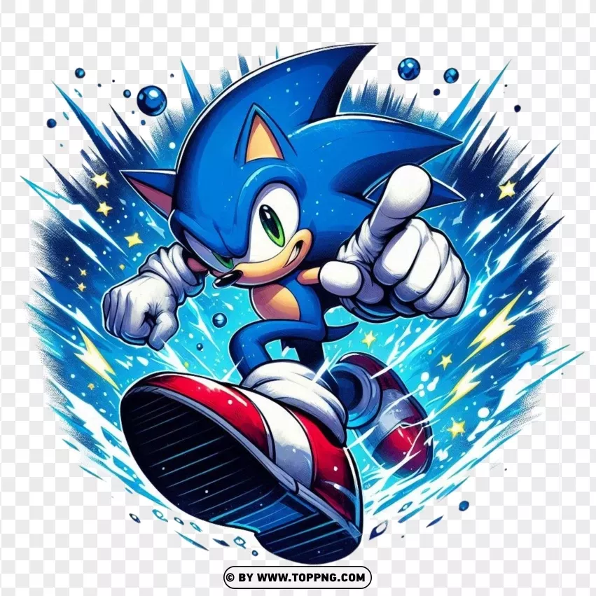 Speedy Sonic The Hedgehog With Blue Energy | TopPNG