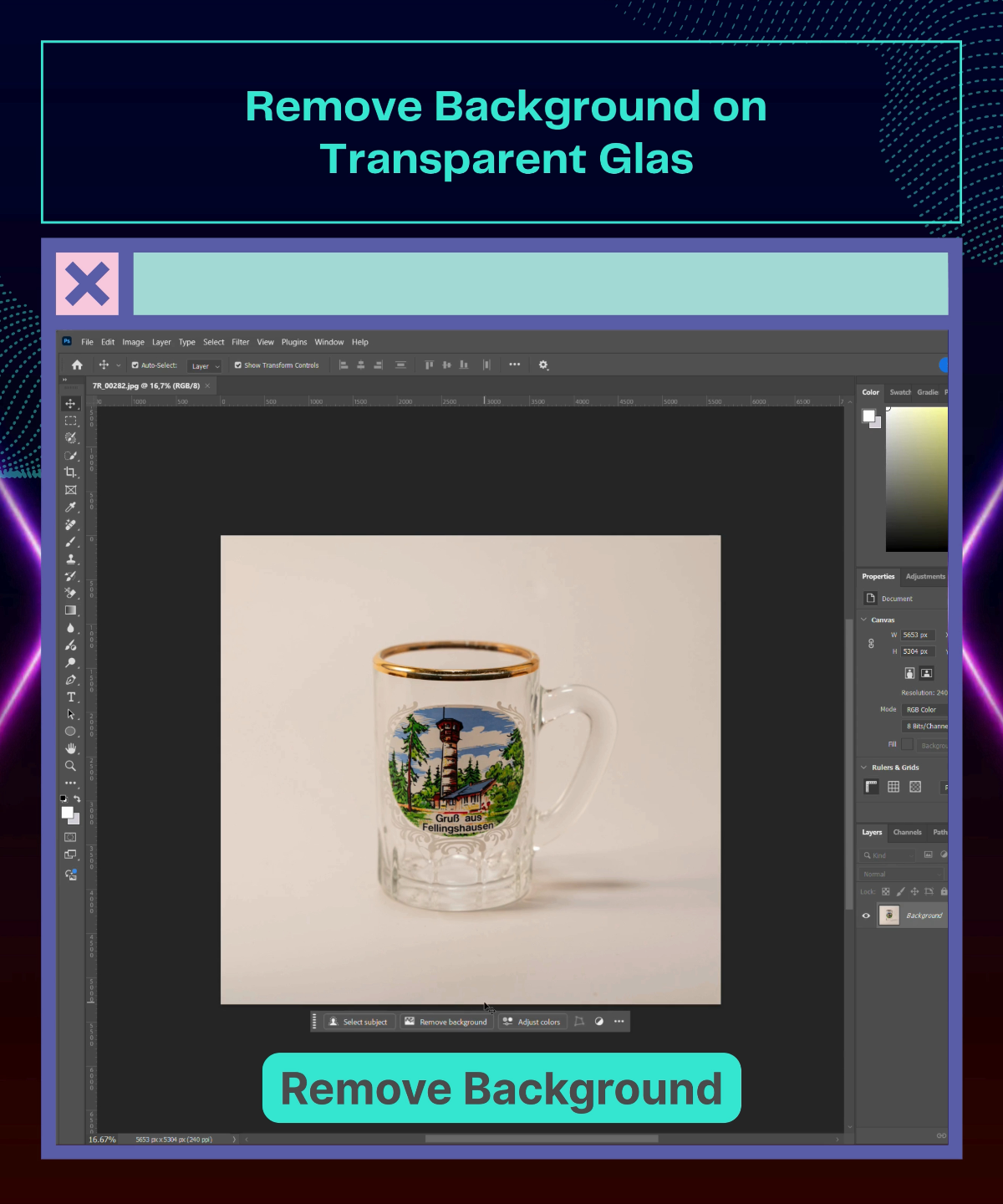 Remove Background on Transparent Glass in Photoshop – Easy Tutorial