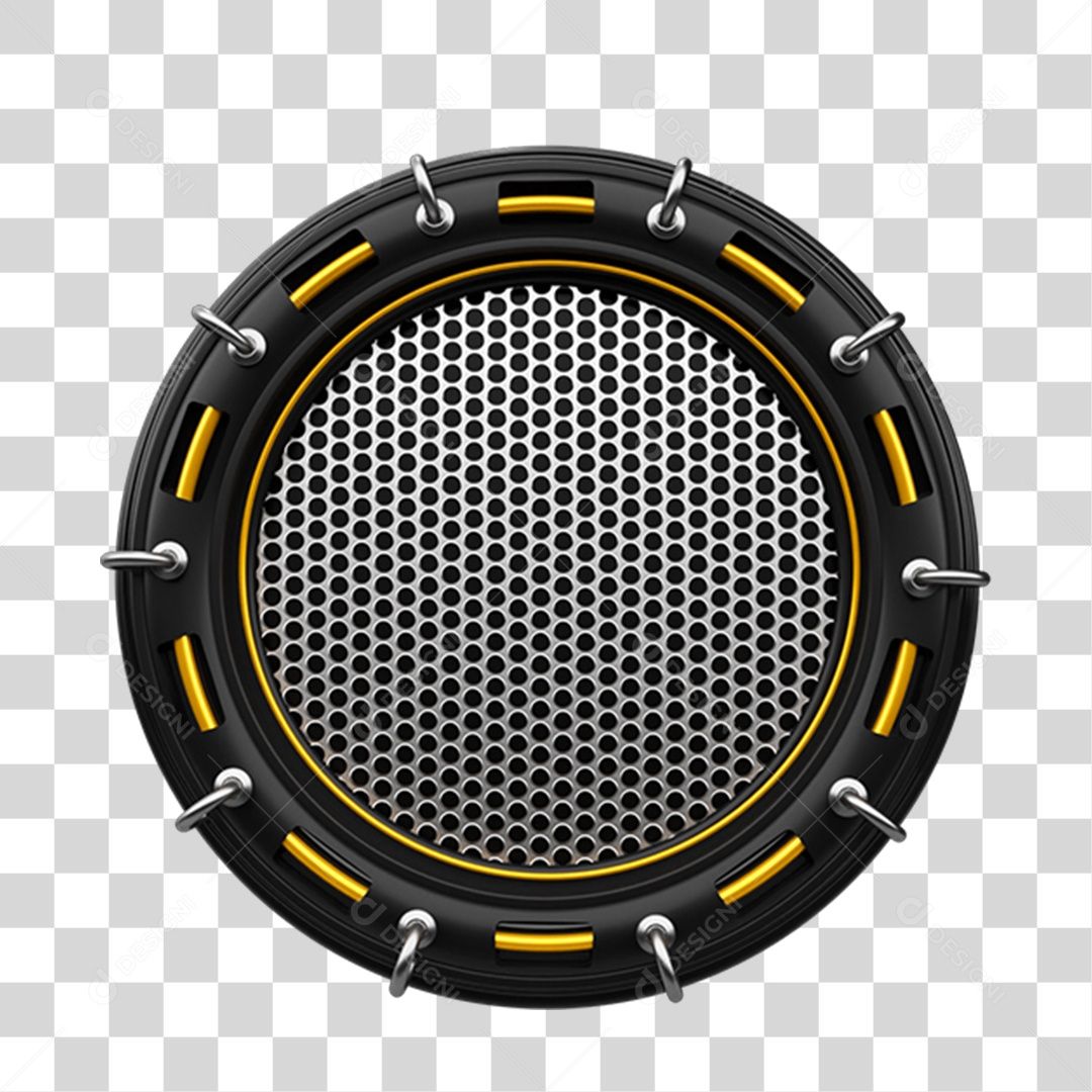 Elemento 3D Placa de Metal Redonda PNG Transparente