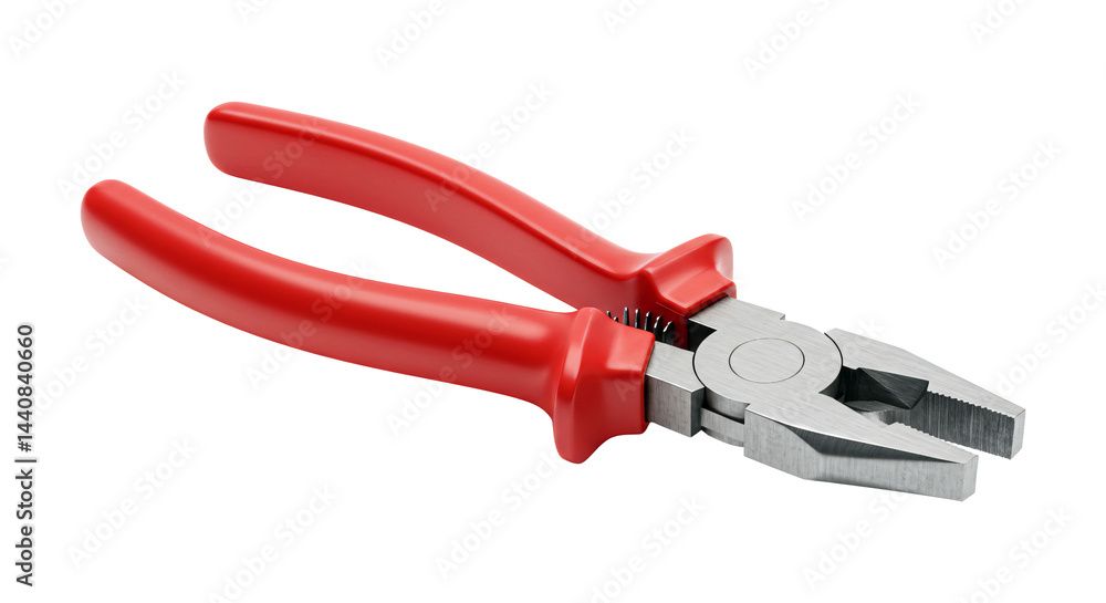 Red Handled Combination Pliers Isolated on Transparent Background – Hand Tool PNG