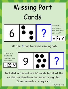 Part Part Whole ~ Missing Number Cards