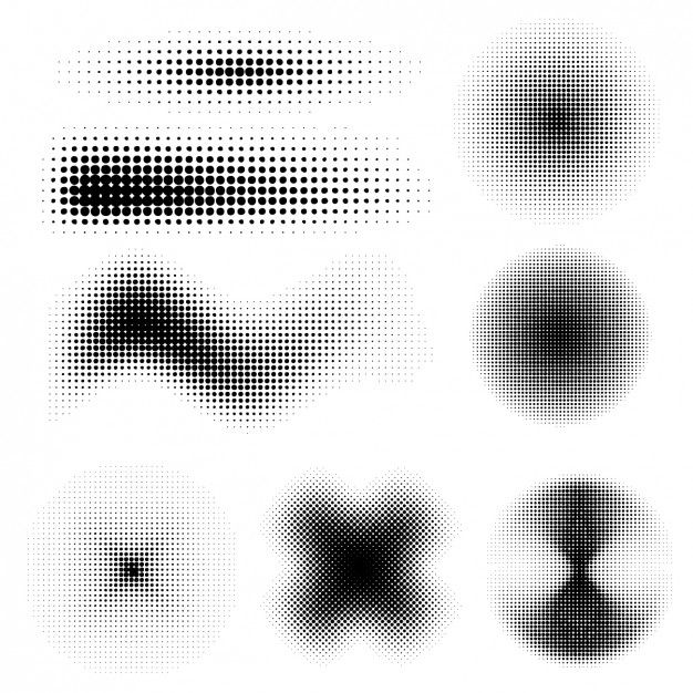 Коллекция эффект полутонов | Бесплатный вектор