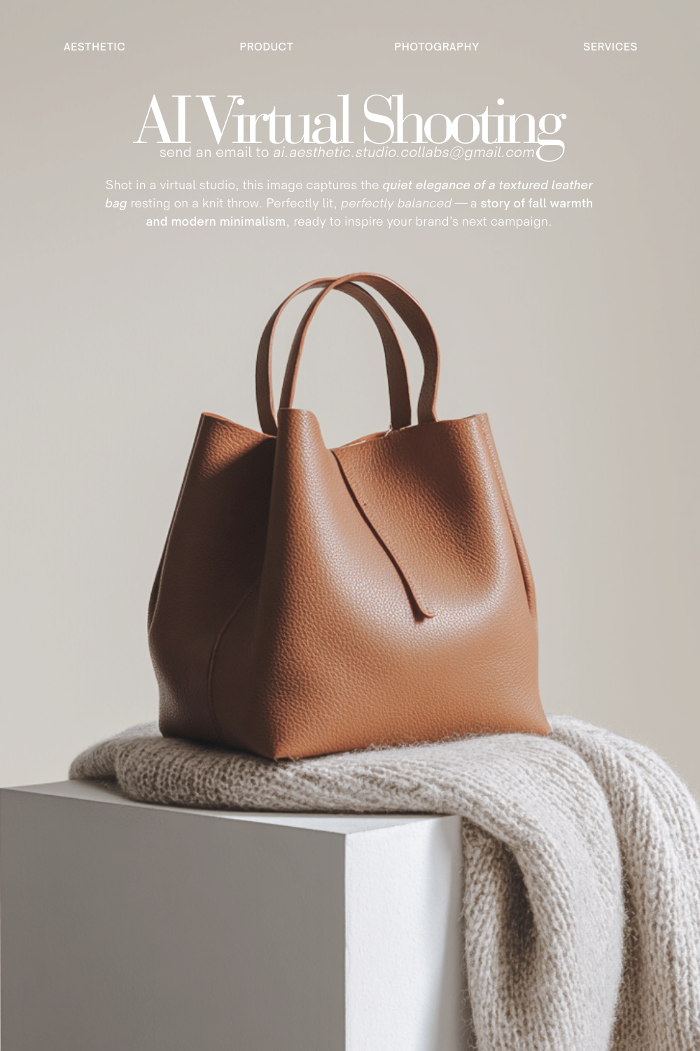 AI Aesthetic Studio | Minimal Leather Bag Editorial 👜✨