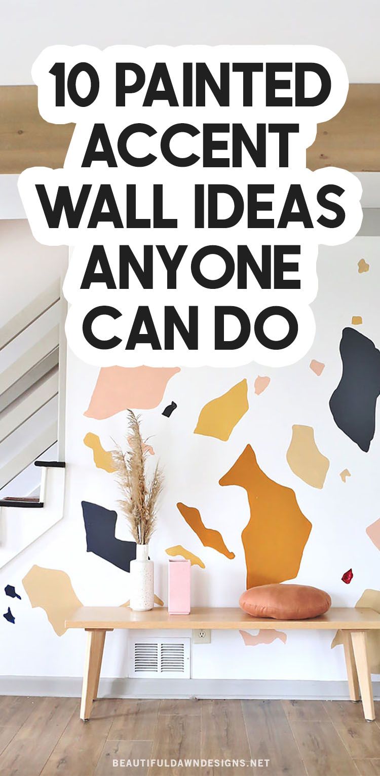 DIY TERRAZZO WALL MURAL – 10 Painted Accent Walls That Anyone Can Do
