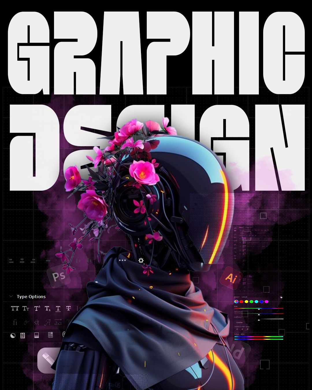 Futuristic Graphic Design Artwork | AI Creative Poster Concept