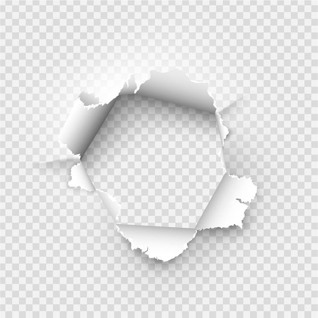 Ragged hole torn in ripped paper   | Premium Vector