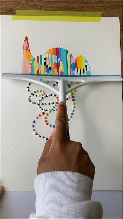 Line Art Scrape Painting #acrylicpainting #paint #shorts