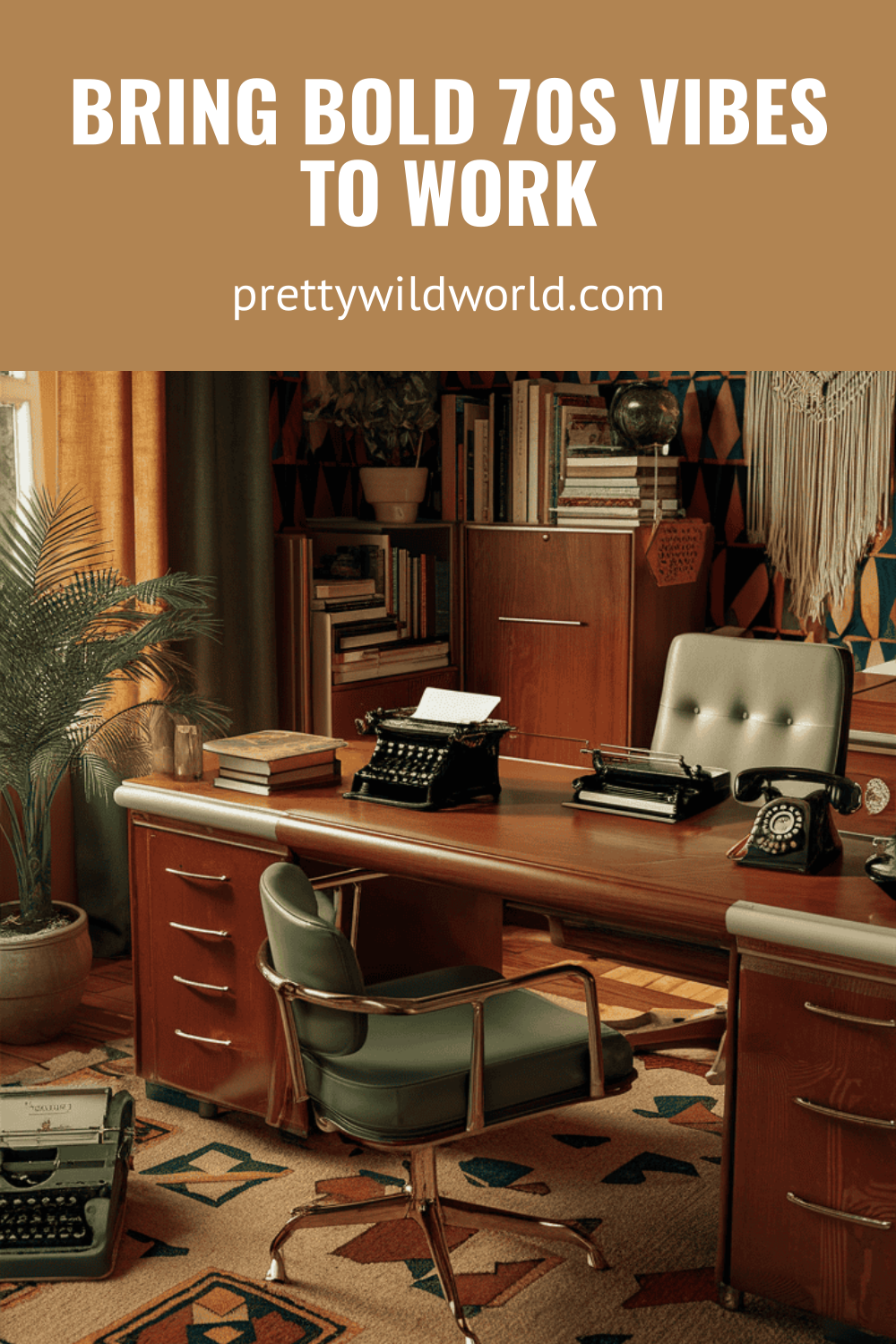 21 Bold 70s-Inspired Office Ideas: Retro Patterns & Earthy Accents for Modern Workspaces