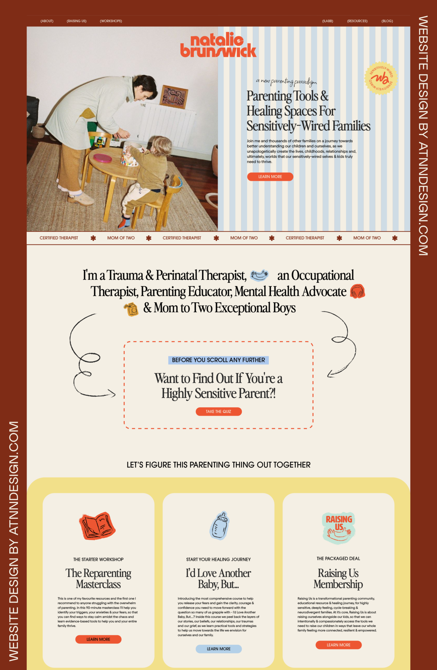 Website Design Layout for Natalia Brunswick | Trauma and Perinatal Therapist