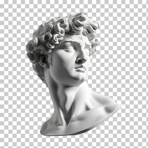 Estatua de yeso estatua copia de yeso aislado sobre fondo blanco y transparente png clipart | PSD Premium generado con IA