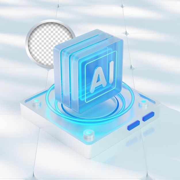 Artificial intelligence cube 3d illustration | Premium AI-generated PSD