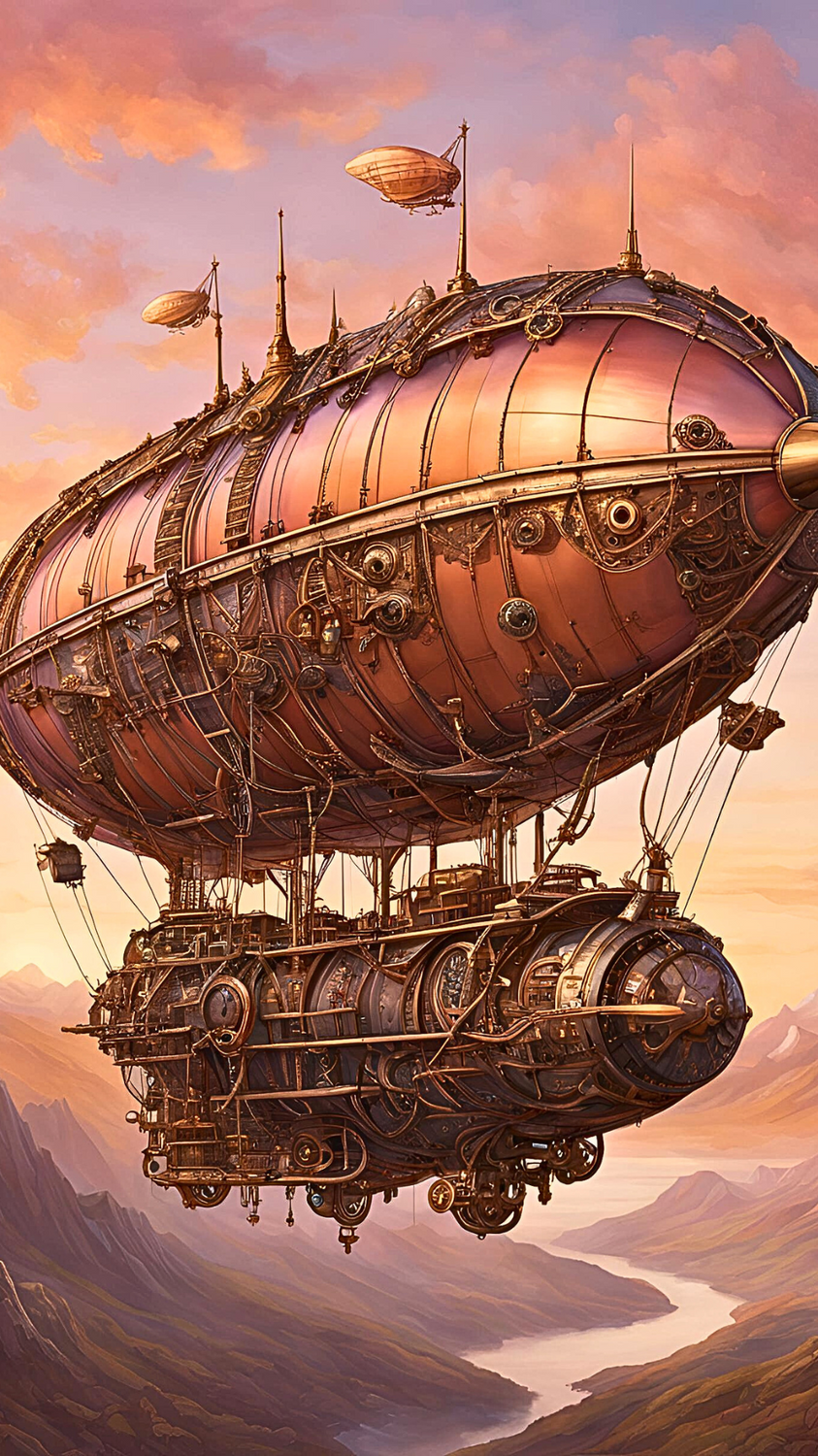 Steampunk fantasy art Style Air Ship “Xerkio”