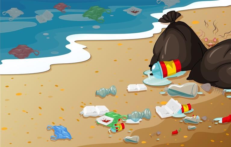 Download A pollution beach background for free
