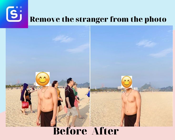 Remove the stranger from the photo