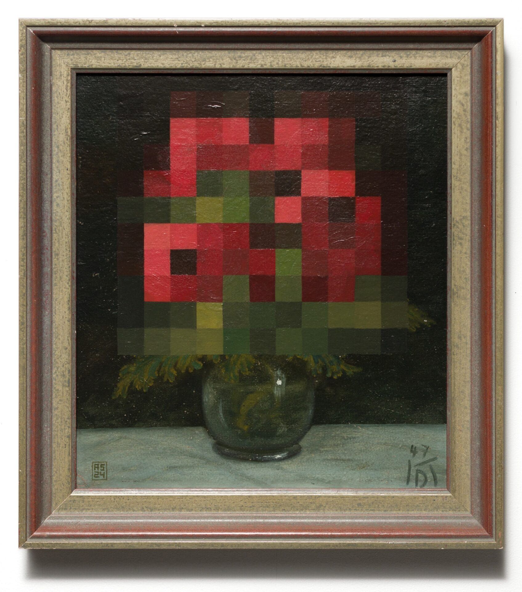 André Schulze Reimagines Traditional Still Life Paintings with Contemporary Pixellated Auras