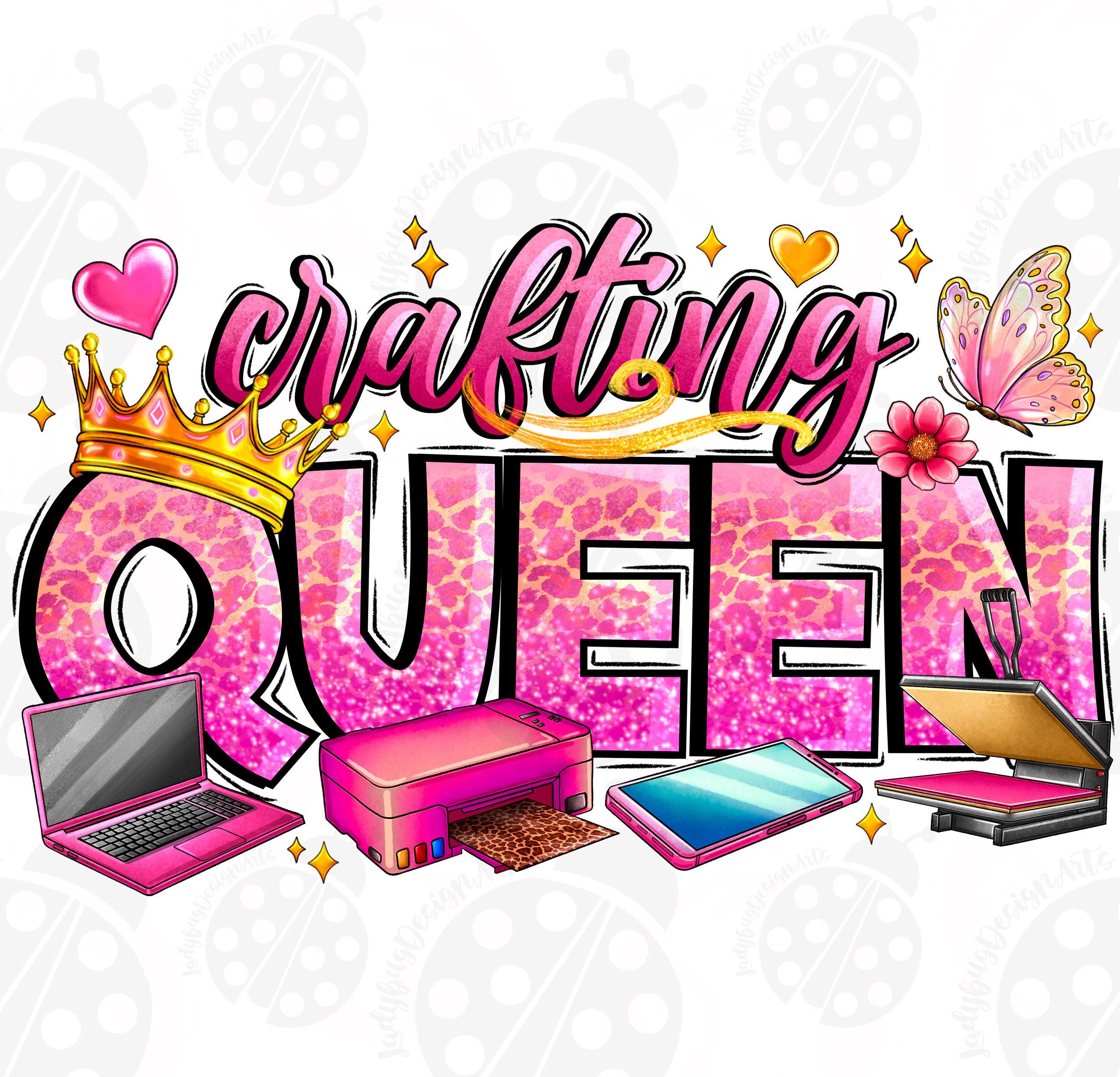 Artisanat reine png sublimation design téléchargement, artisan heureux png, artisanat amour png, scrapbook png, sublimation designs téléchargement