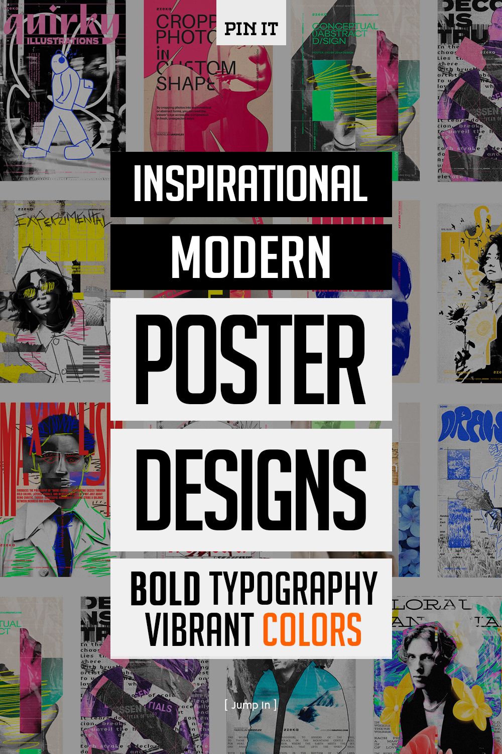Striking Poster Designs with Bold Fonts and Color Bursts