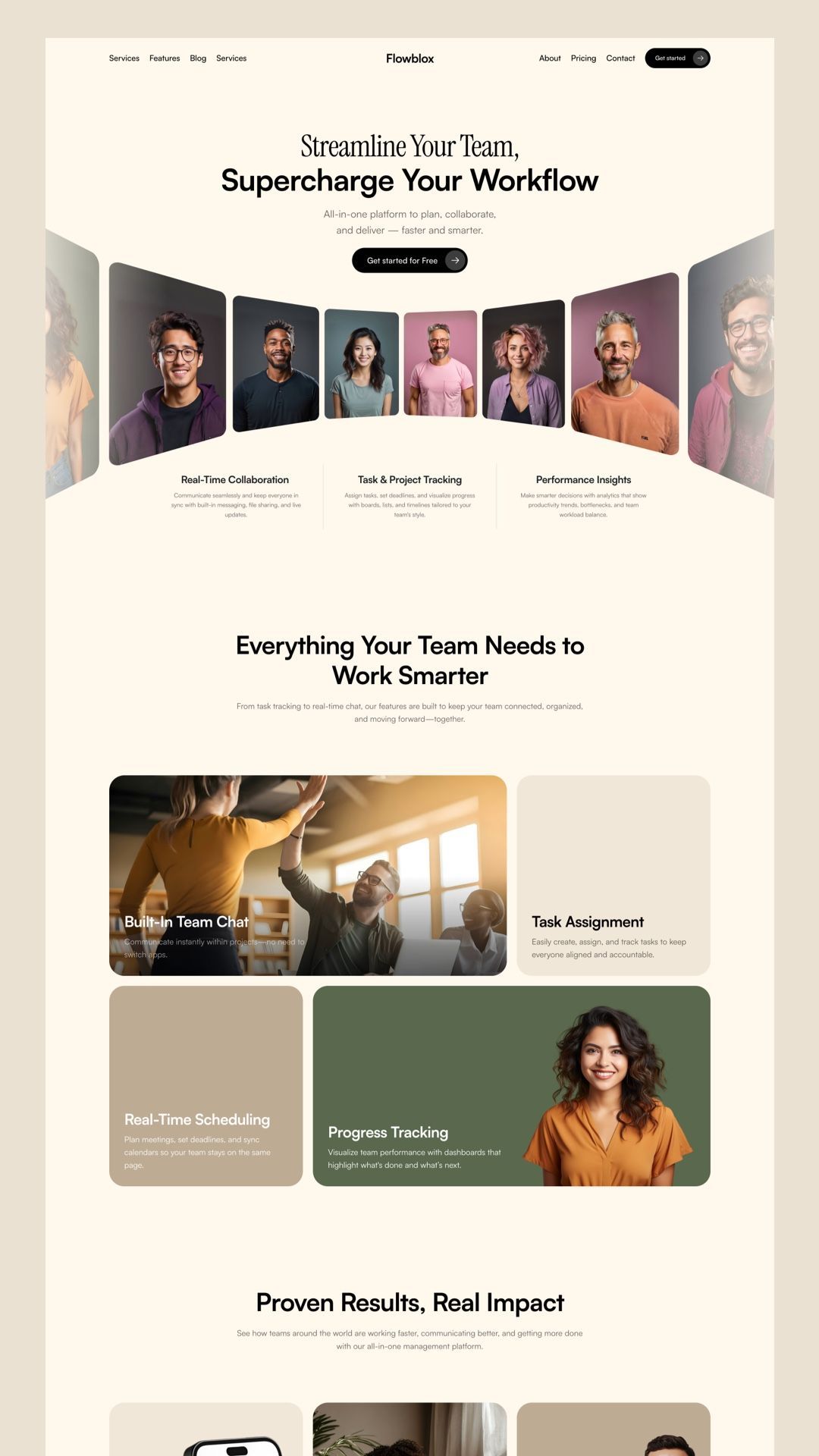 Modern responsive ready-made business website template for Framer