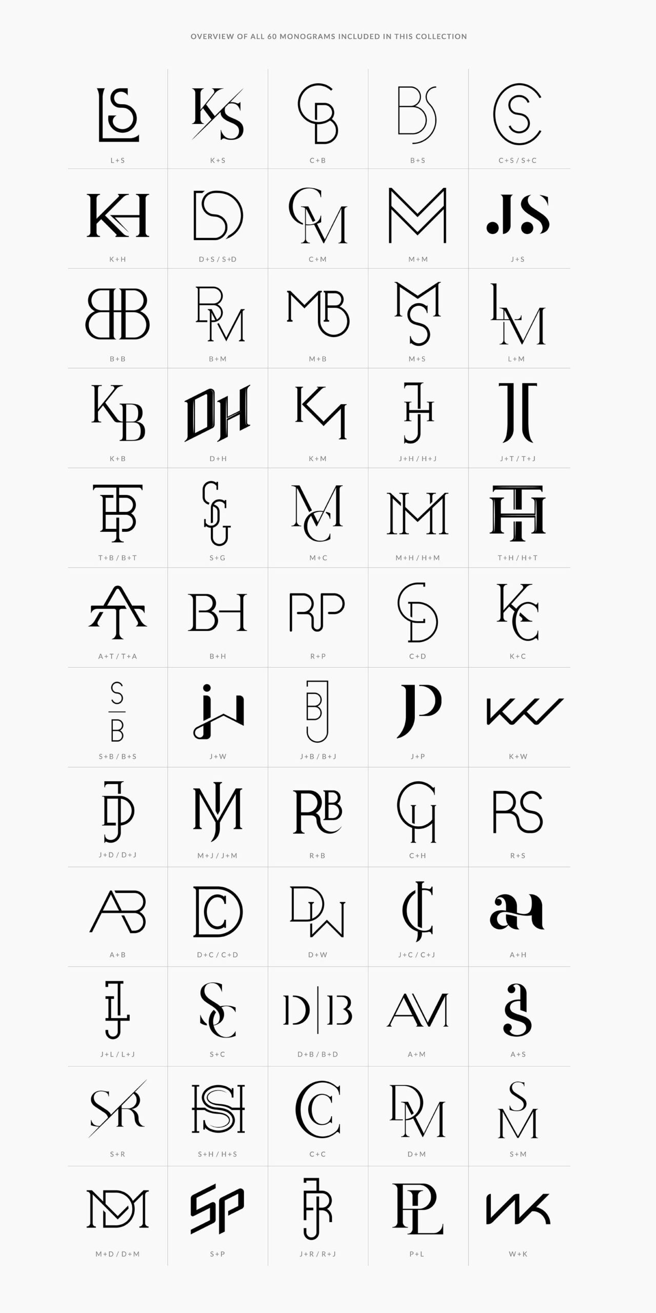 60 Monogram Logo Templates, a Branding & Logo Template by Paulina Sara Design