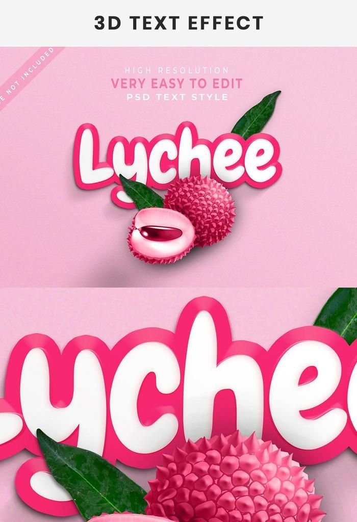 Lychee 3d Text Effect Generator And Text Style Effect | PSD Free Download – Pikbest