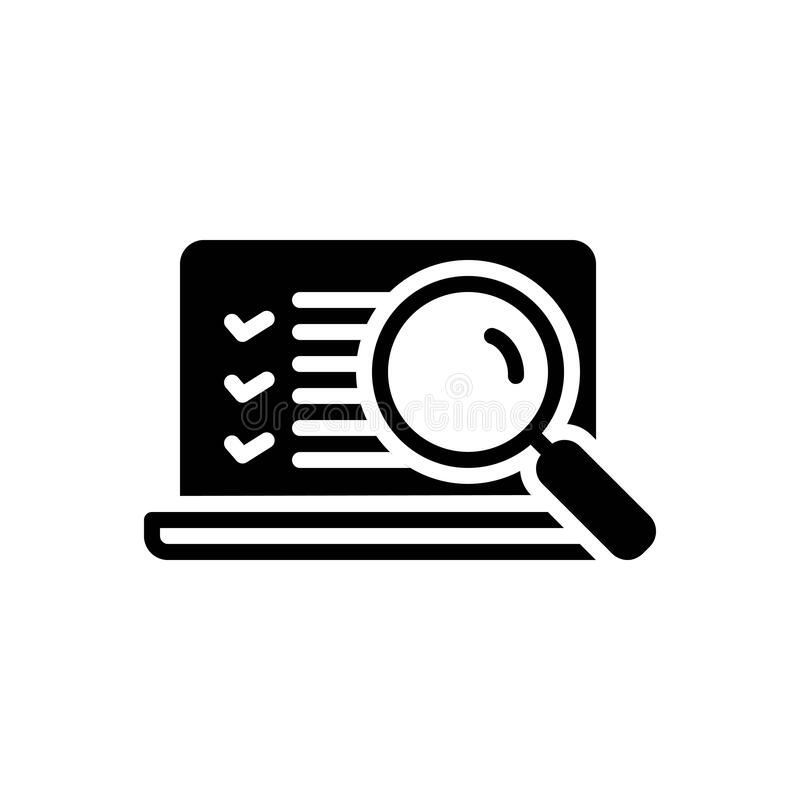 Black Solid Icon for Assess, Magnify and Glass Stock Vector – Illustration of checklist, clipboard: 263230696