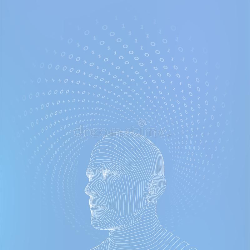 AI. Artificial Intelligence Concept. Ai Digital Brain. Abstract Digital Human Face Stock Illustration – Illustration of avatar, background: 147812461