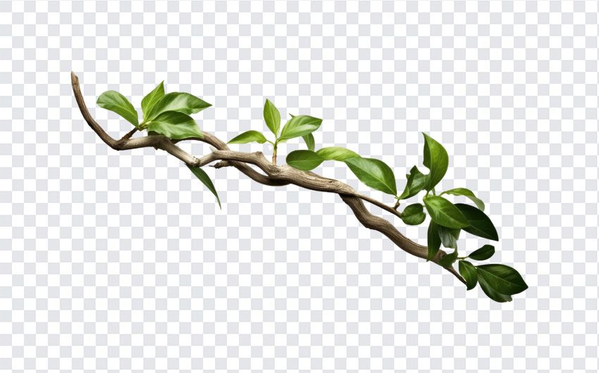 Realistic Twisted Jungle Branch PNG
