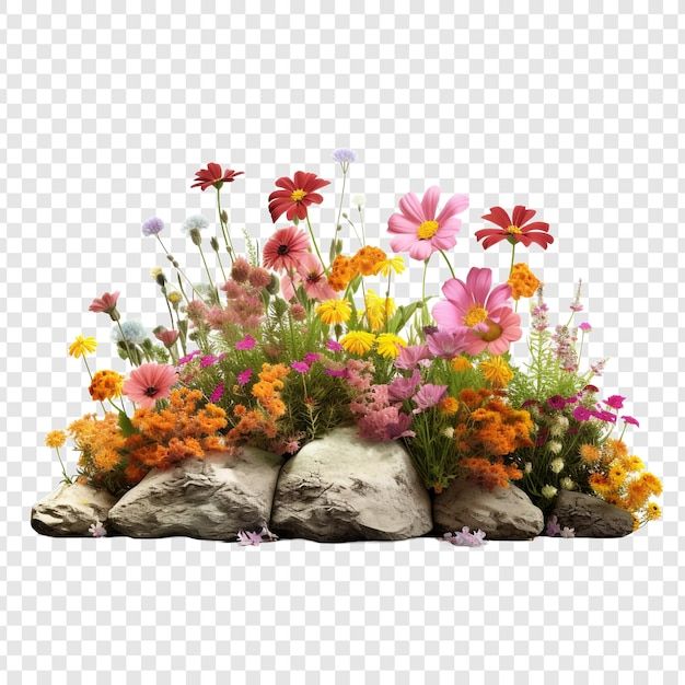 Flower bed isolated on transparent background | Premium AI-generated PSD