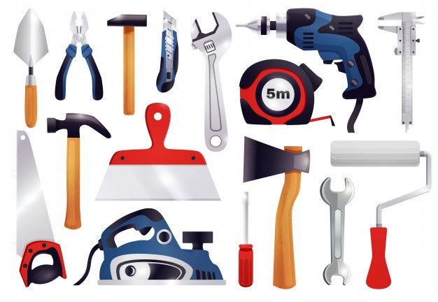 Reparatie Renovatie Timmerwerk Gereedschap Set | Gratis Vector