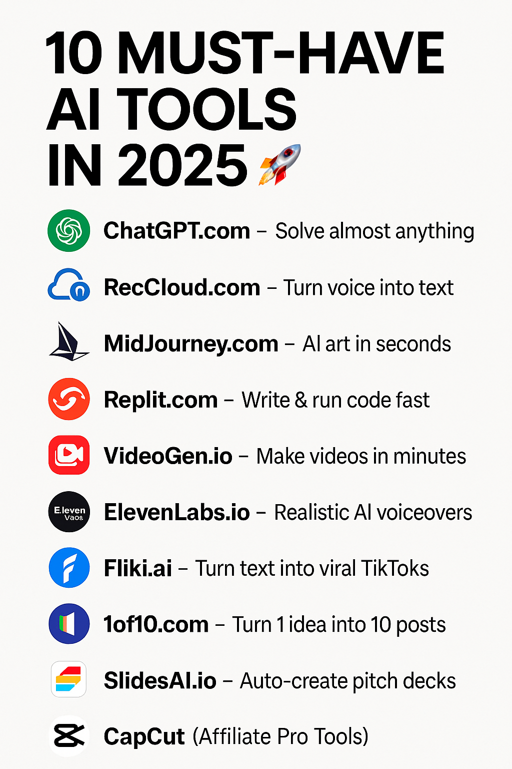 10 AI tools you *can’t afford to ignore* in 2025 🚀