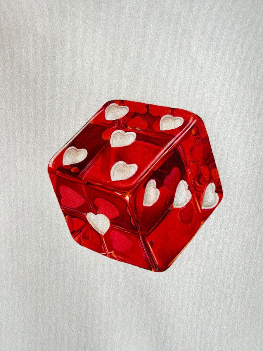 Jordan Lee’s Realistic Dice Drawing with Colored Pencils: A Stunning Artistic Showcase