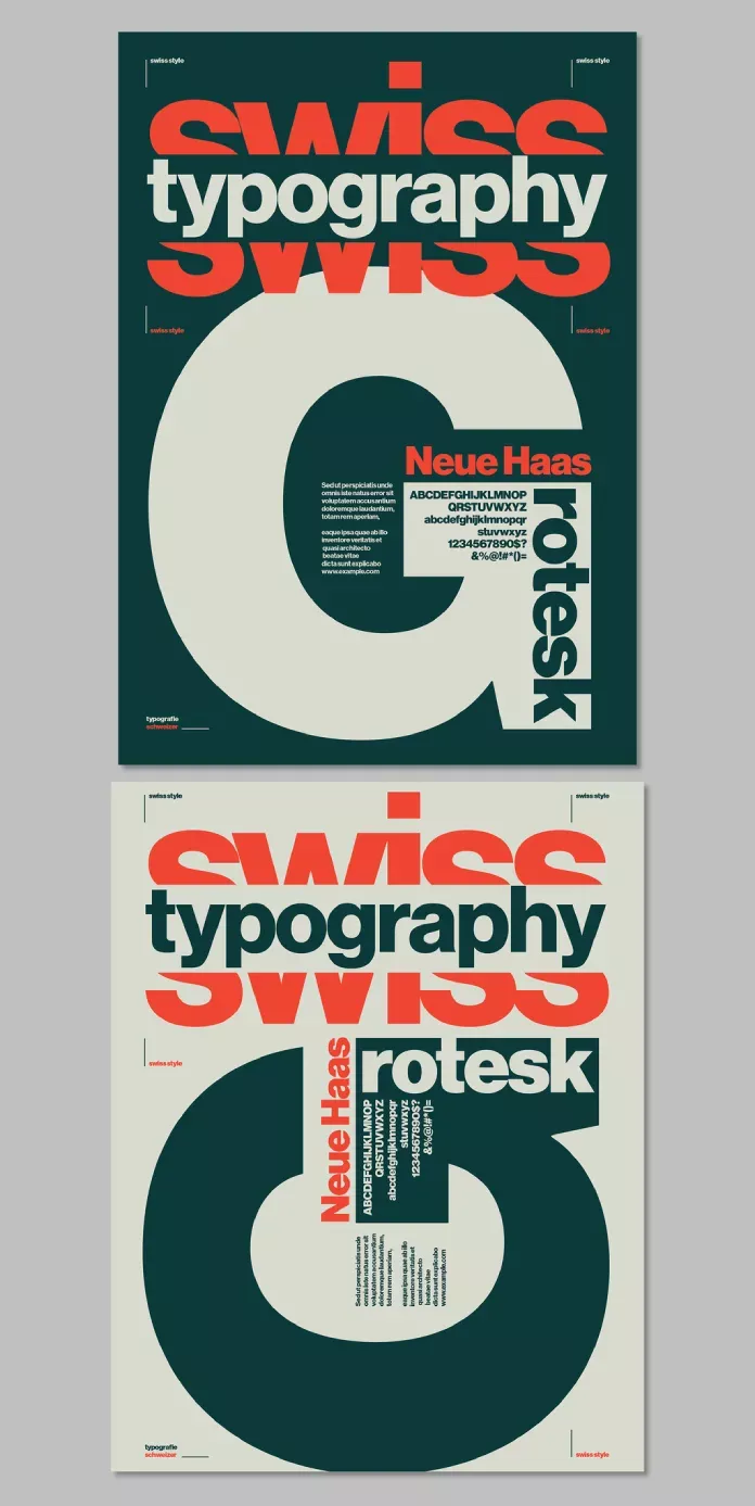 Swiss Graphic Design-Inspired Poster Template with Bold Typography