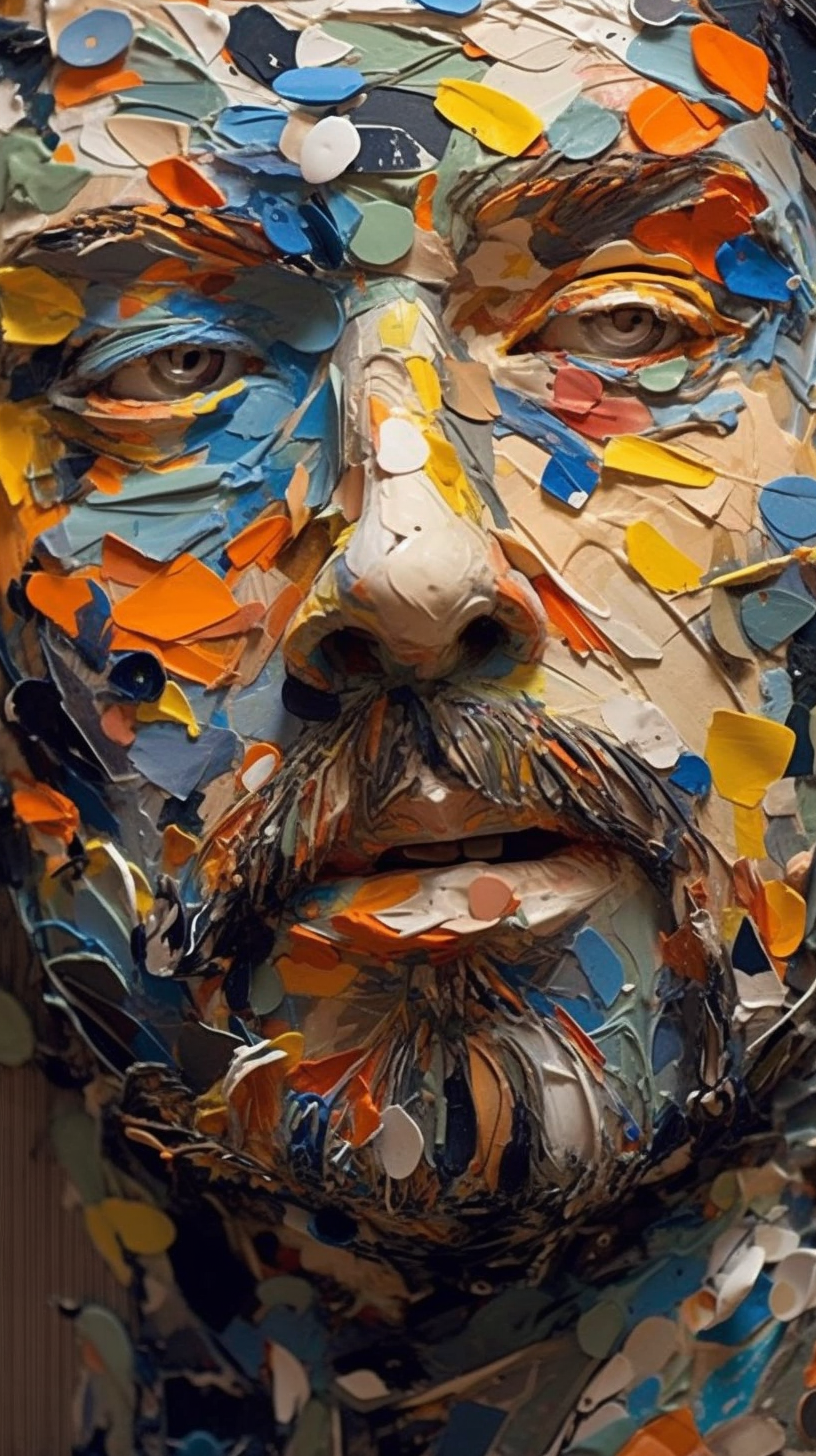 a close up of a sculpture of a man