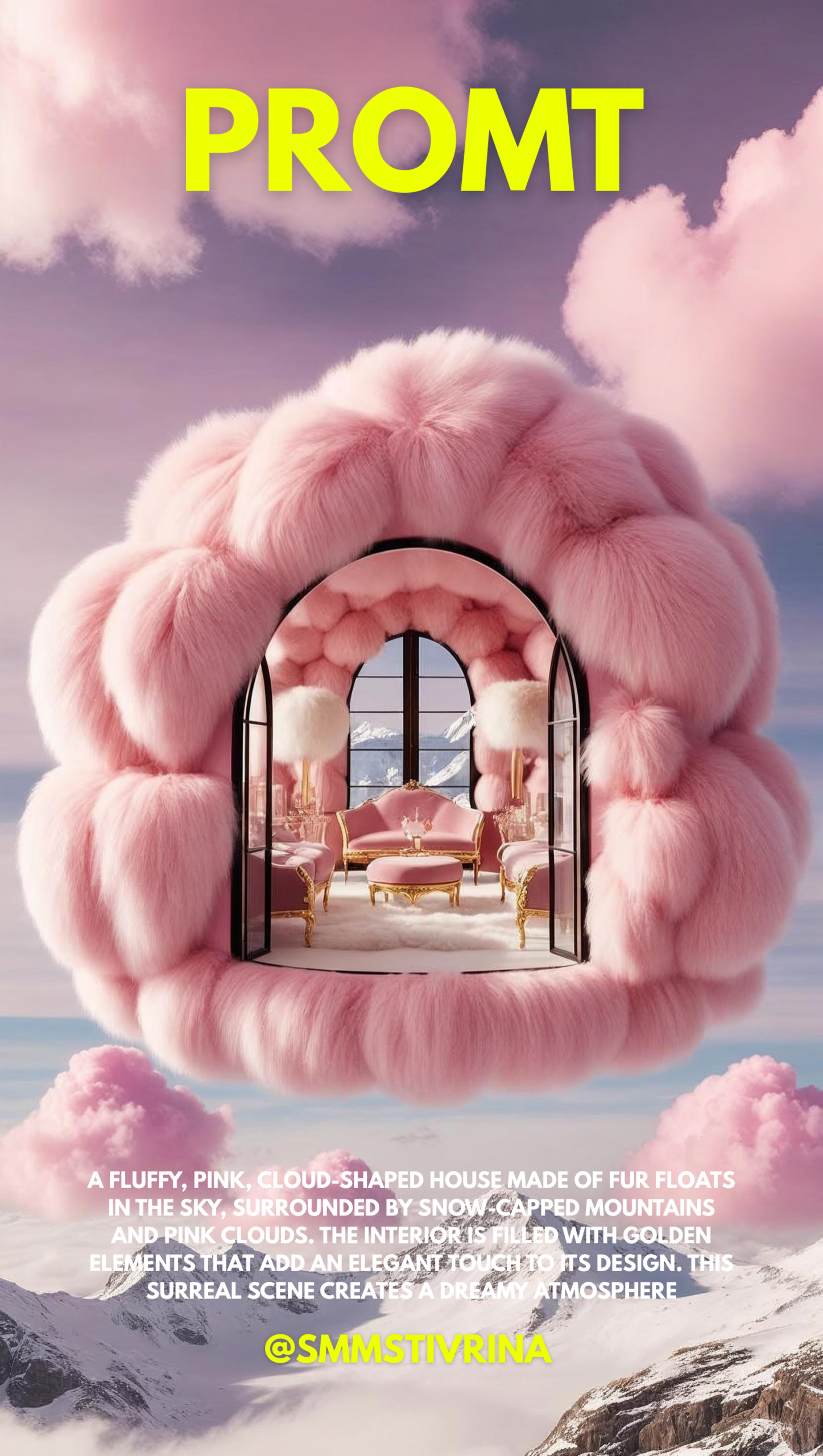 PINK FUR IGLOO WITH VINTAGE FURNITURE • РОЗОВЫЙ ПУХОВЫЙ ИГЛУ С ВИНТАЖНОЙ МЕБЕЛЬЮ