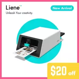 Liene PixCut S1 Photo Sticker Printer & Cutting Machine – All-in-One Sticker Maker Machine for DIY Crafts, Custom Labels & Gifts, Thermal Dye-Sublimation, 300 DPI Prints, Precise AI Auto-Cutting