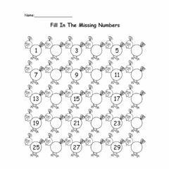 Missing Numbers to 30 worksheet