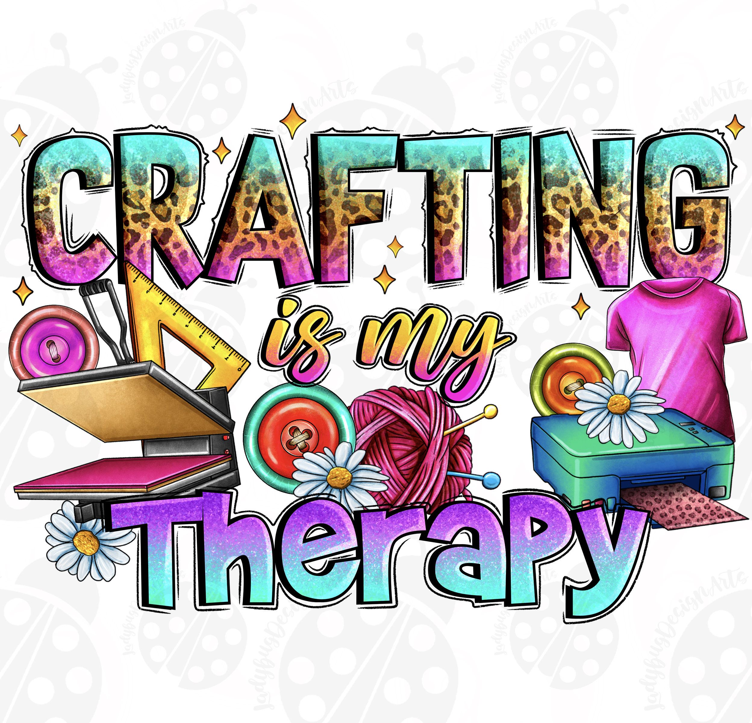 L’artisanat est ma thérapie téléchargement de conception de sublimation png, artisan heureux png, artisanat d’amour png, artisanat occidental png, téléchargements de conception sublimée