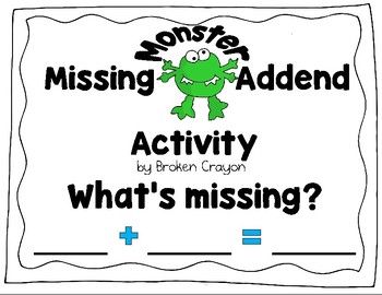 Missing Addend Activity, Part-Part-Whole Activity