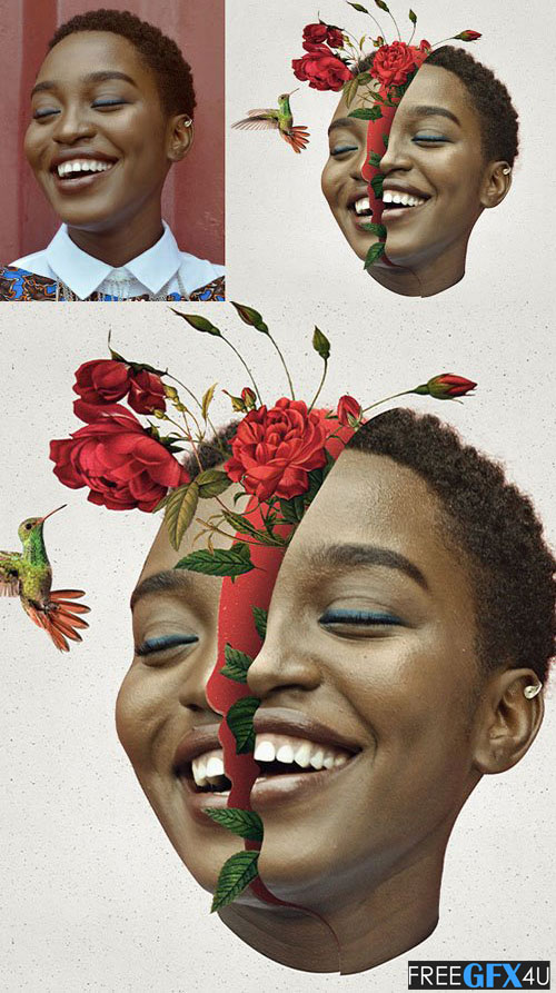 Split Portrait Photoshop Effect +Tutorial | Luckystudio4u