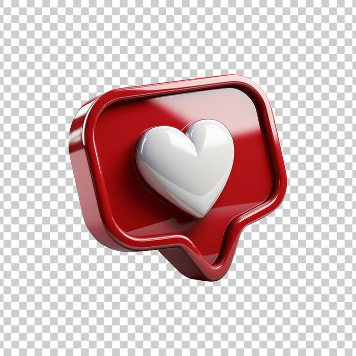 3D Heart Love Icon In Red Notification Bubble On A Transparent Background PNG Images | PSD Free Download – Pikbest