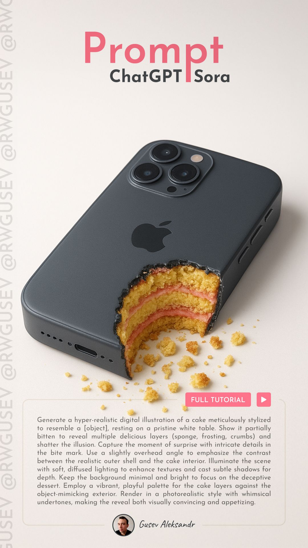 Cake Bite Object Generator | ChatGPT & Sora