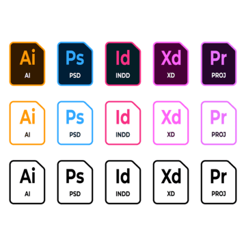 Adobe Files Flat Icons Vector Design, Adobe, Icon, Vecstor PNG and Vector with Transparent Background for Free Download