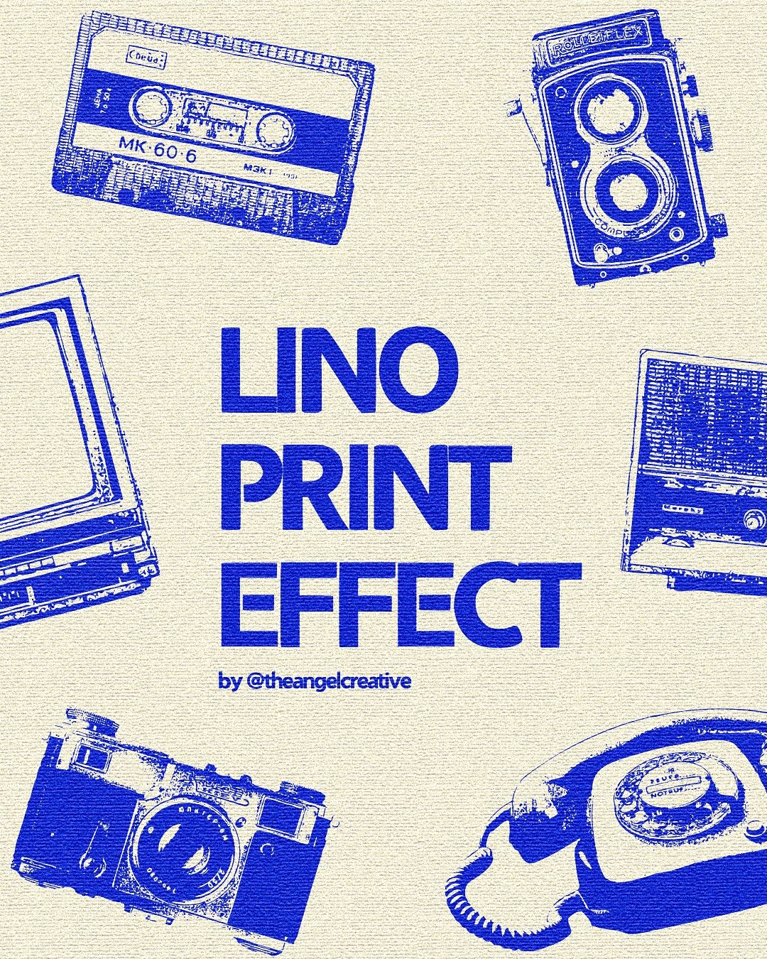 Lino Print Effect Photoshop One-click Action