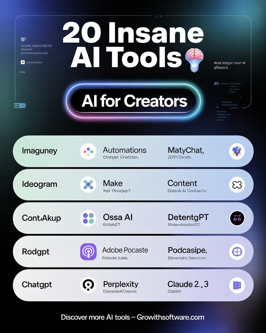 20 Insane AI Tools for Creators 🚀 | Boost Your Productivity with Smart AI