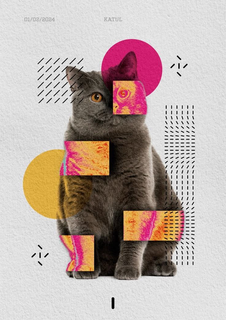 Cute Cat Modern Graphic Poster