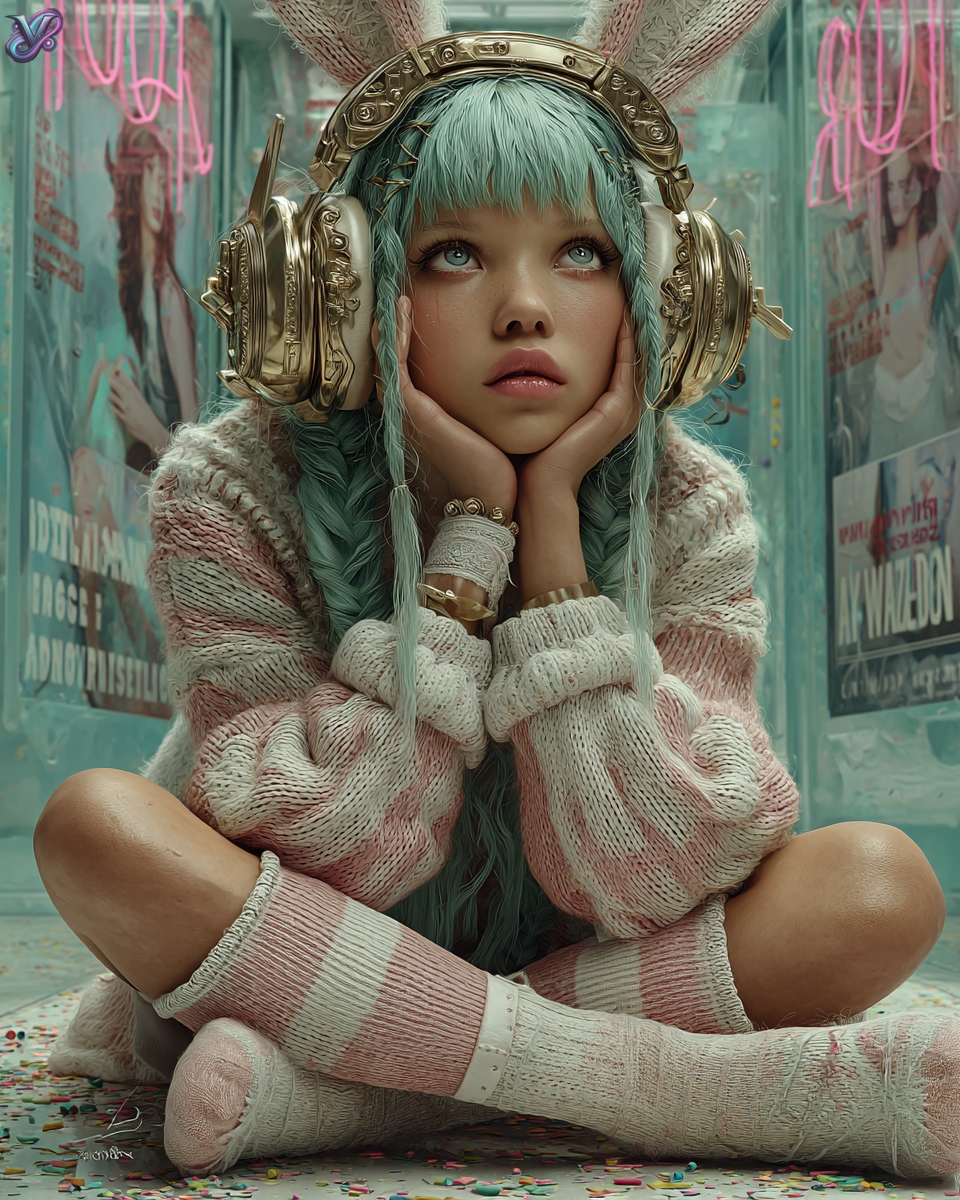 🎧🐰 Urban muse & neo-futuristic vibes 🌆✨