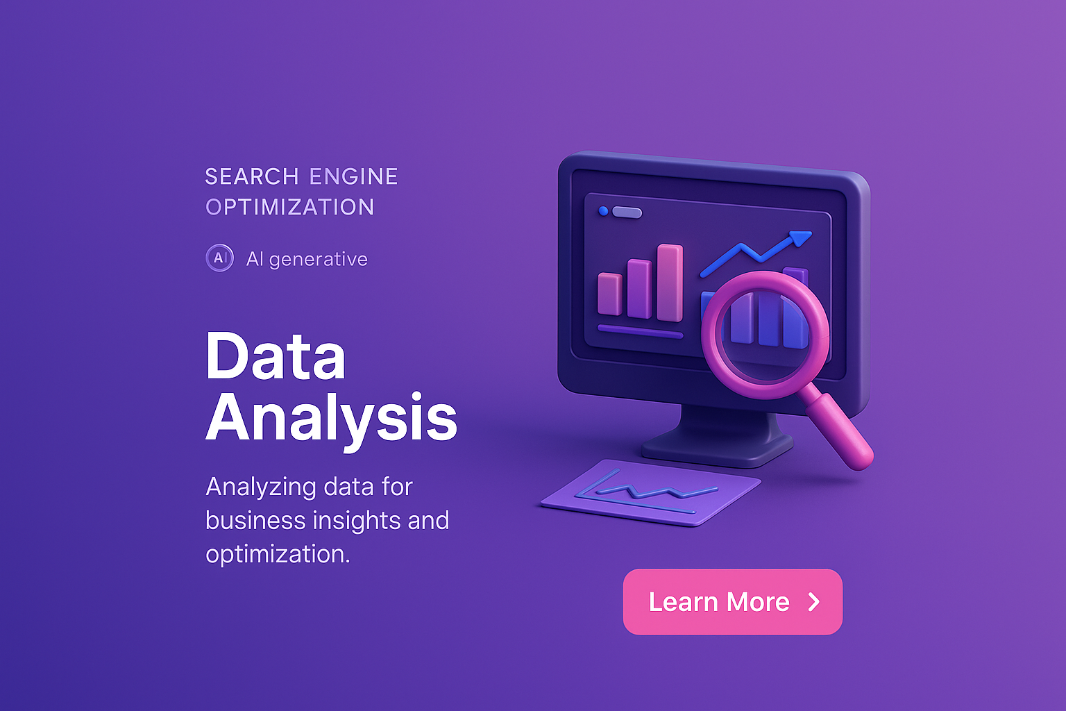 3D Visualization of SEO and Data Analysis Concepts