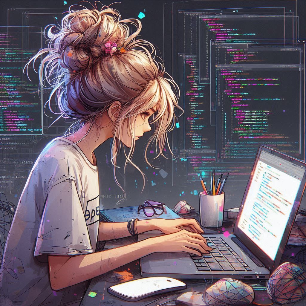 Digital Art- Computer Girl